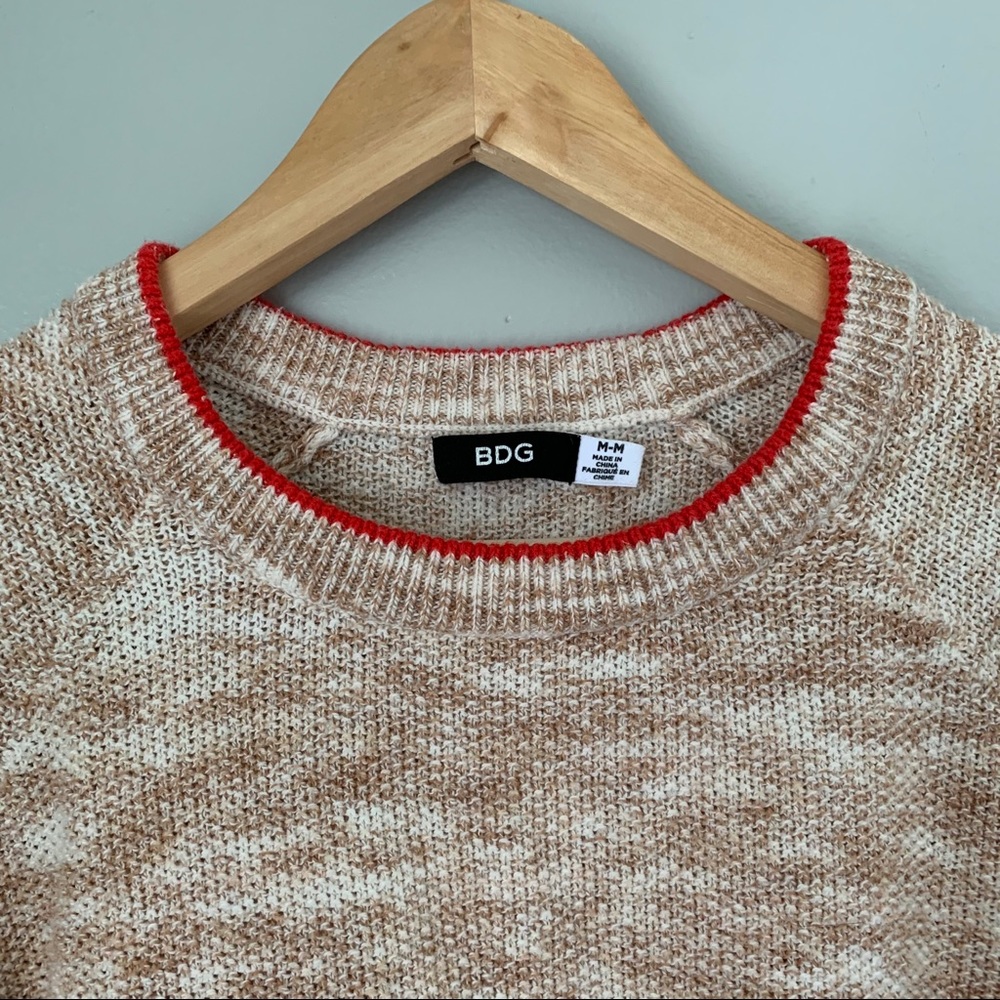 BDG Women’s 100% Cotton Sweater with Red Details - Picture 2 of 12